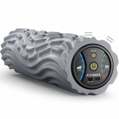 FITINDEX Vibrating Foam Roller 5 Speed: An innovative, rechargeable electric foam roller for muscle relaxation and post-workout recovery.