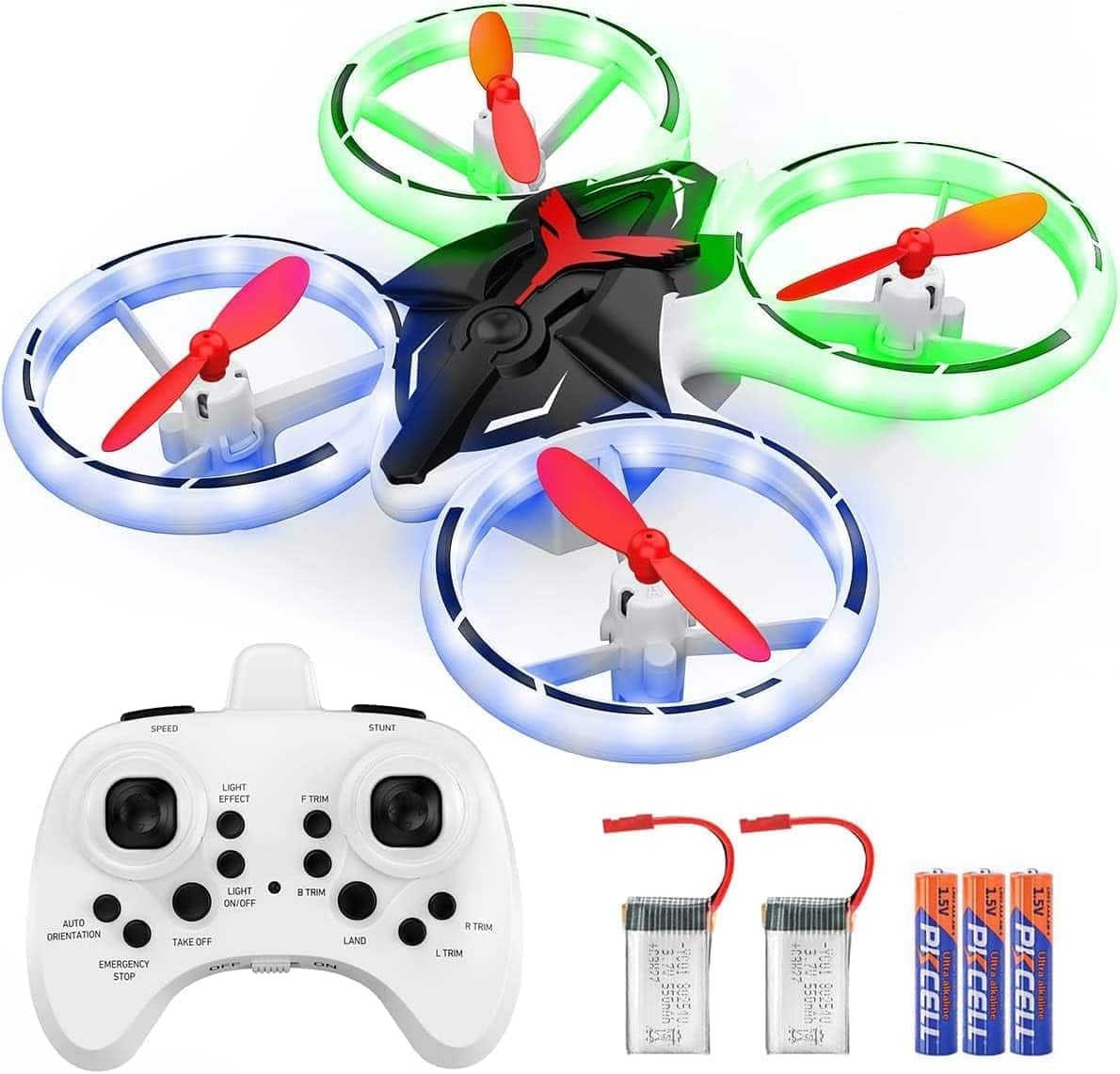 NXONE Drone with LED Lights, Altitude Hold, Headless Mode, 3D Flips, One Key Take Off/Landing and Extra Batteries, Kids Drone Toys Gifts