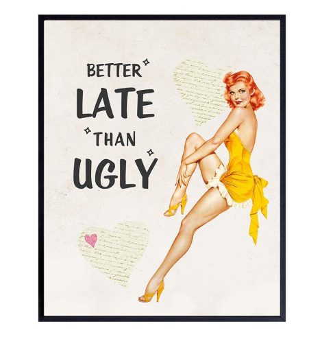 “Vintage Pinup Girl Bathroom Print – Retro Art for Bath or Bedroom – Perfect Gift for Her”