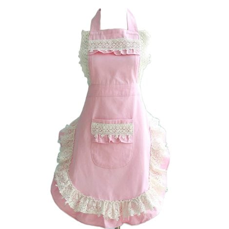 Pink adjustable apron with pocket for kitchen, cooking, baking, makes a great gift for women and girls.