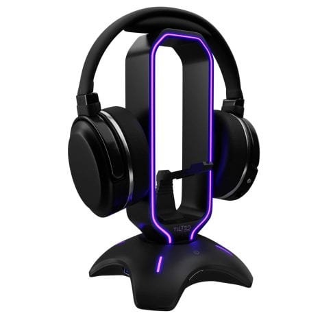 Tilted Nation RGB Headset Stand and Gaming Headphone Stand with USB Hub – Perfect Gaming Accessories Gift for Xbox, PS4, PC!