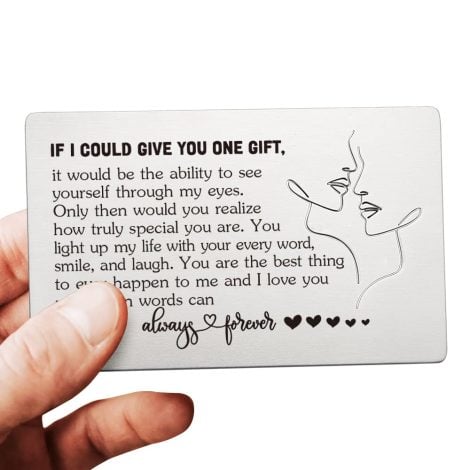 Engraved Love Note Wallet Insert Card – Thoughtful and Funny Anniversary Gift for your Boyfriend, Fiancé, or Husband.