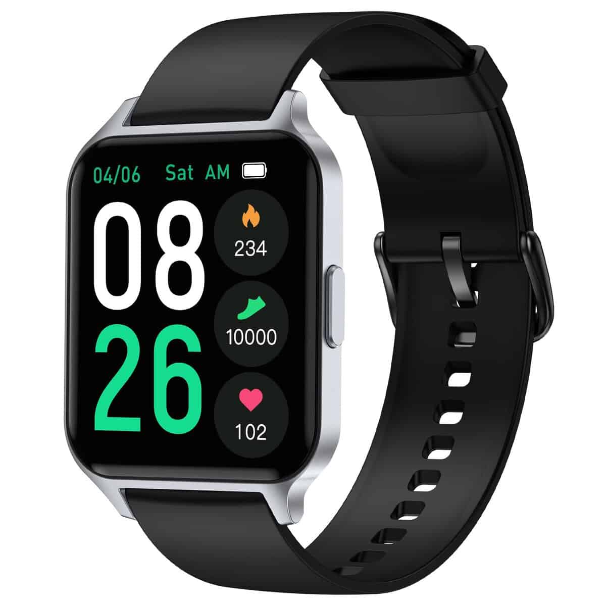 Smart Watch, 42mm Full Touchscreen Fitness Watch, Fitness Tracker Watch with Heart Rate Monitor & SpO2, Sleep Tracker, Step Counter, IP68 Waterproof Pedometer Watch for Women Men