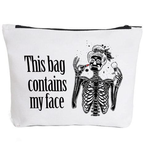 Hilarious Skeleton Makeup Bag: Perfect gift for your sister, best friend, or any makeup lover!