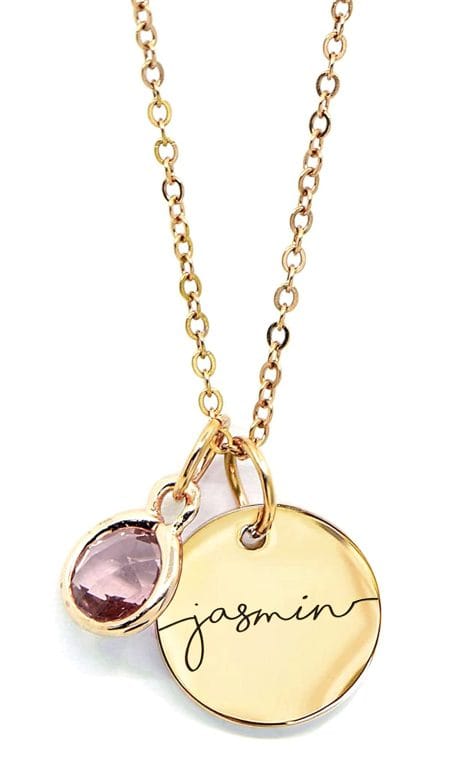 Celebrate December birthdays with a handcrafted MignonandMignon Birthstone Name Necklace, a perfect personalized gift for women.