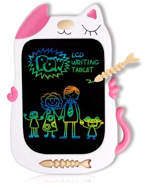 GJZZ Doodle Board: 10″ LCD Writing Tablet, Perfect Gift for Girls ages 3-7, Toddler’s Birthday – Pink & White.