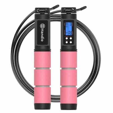 H Handio Counter Jump Rope: Adjustable, Speed Skipping Rope with Steel Bearings for Home Gym, Fitness Exercise.