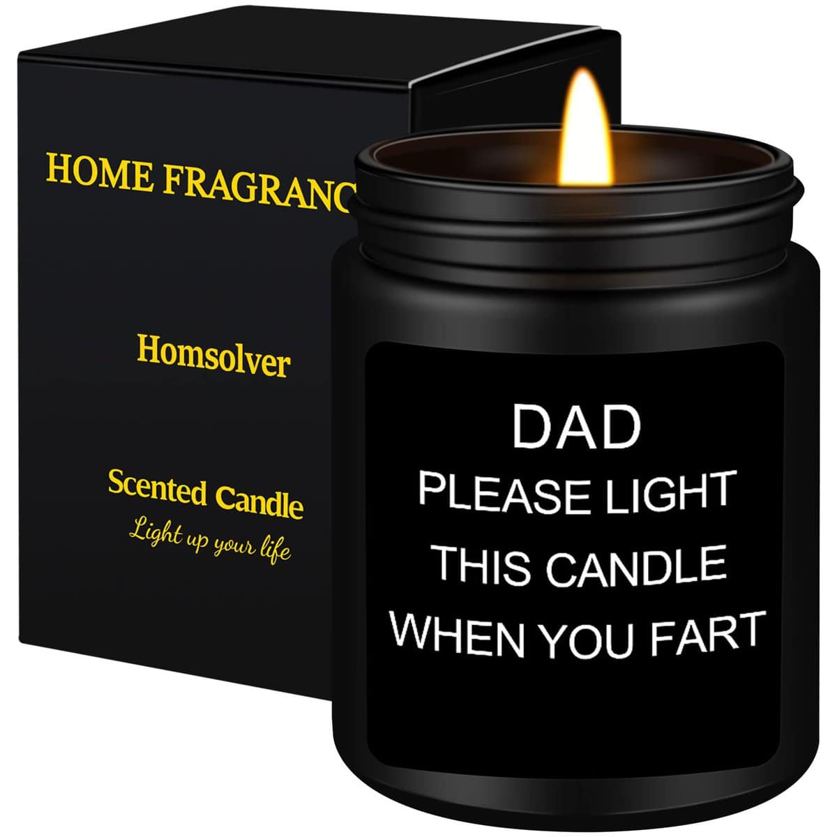 Homsolver Dad Gifts from Daughter Son,Dad, Fathers Day Birthday Gifts for Step Dad Father in Law Him Bonus Dad Daddy,Sandalwood Scented Candle Gifts for Men