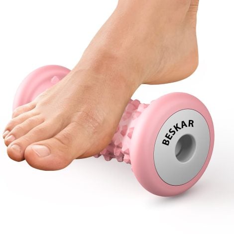 BESKAR Portable Foot Roller, your perfect tool for relieving plantar fasciitis, foot pain, and muscle tension.