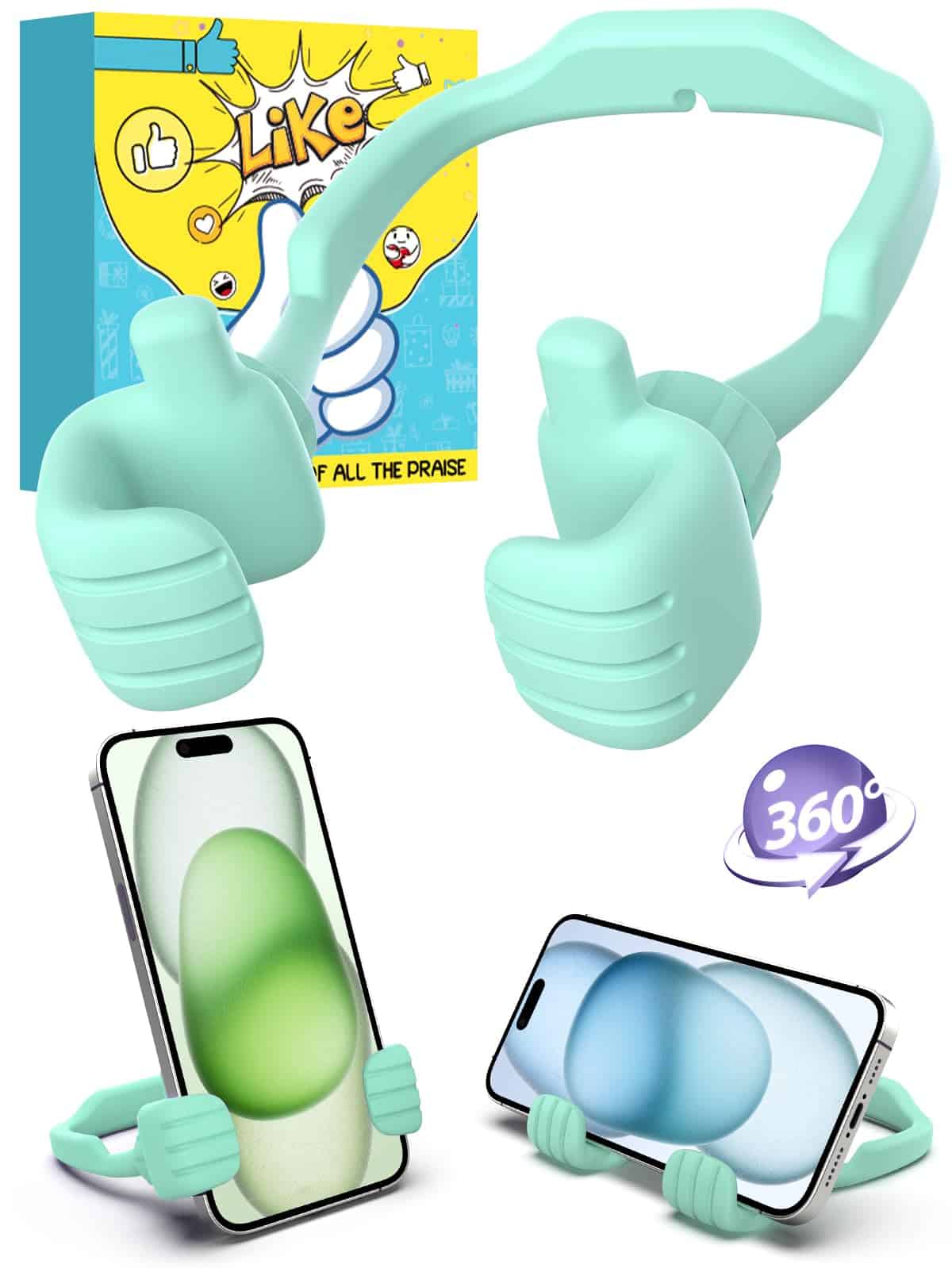 Stocking Stuffers for Men Women Teens Kids Gifts for Men Christmas: Thumbs Up Lazy Phone Stand Holder Funny Gadgets Teenage Boys Girls Dad Father Mother Mom Husband Wife Adults Who Have Everything