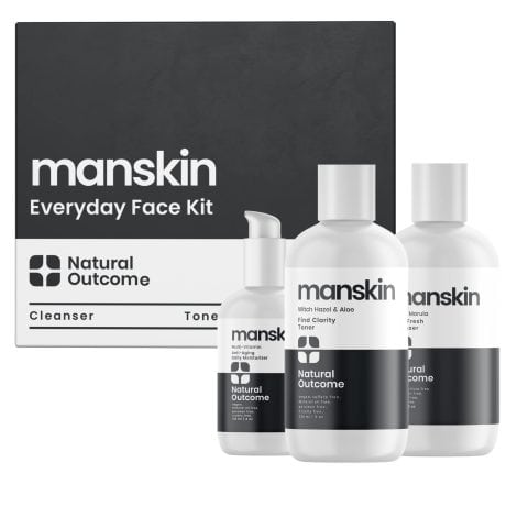 Men’s Skincare Set: Complete daily regimen for rejuvenating and hydrating skin, prevents signs of aging.