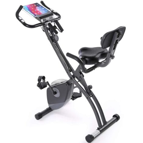 N  A Foldable Exercise Bike with Arm Resistance Bands & LCD Monitor, perfect for indoor and outdoor use.