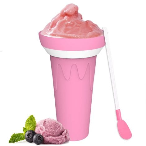 Silicone Cup for Chilled Drinks | Frozen Slushy Maker | Perfect Gift for Anyone | 16.9oz Light Pink