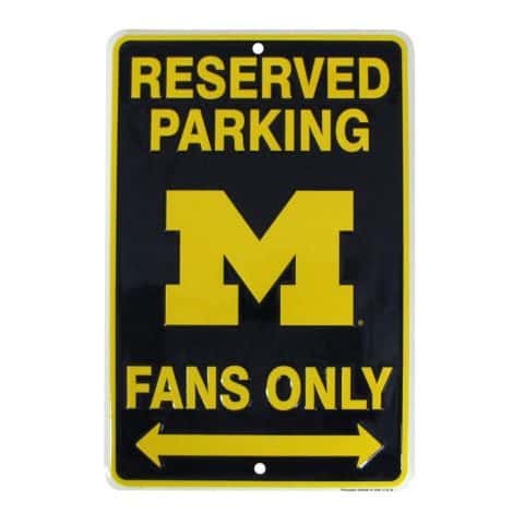 Michigan Wolverines Fan Parking Sign – Perfect for your game room or man cave wall decor.