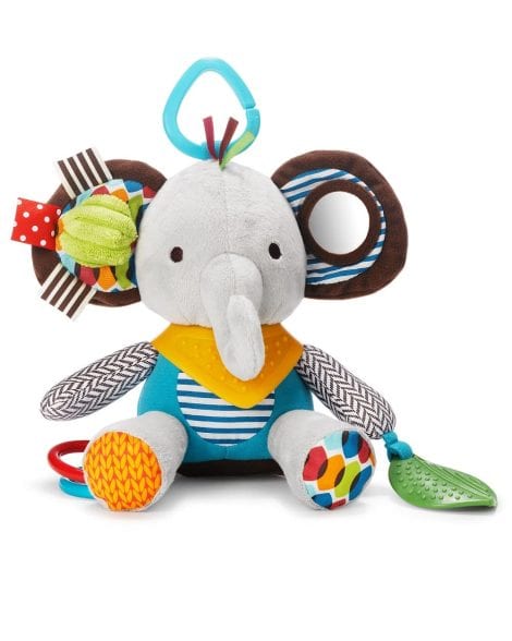 Elephant Teething Toy with Rattle and Textures – Skip Hop Bandana Buddies, for your baby’s entertainment.