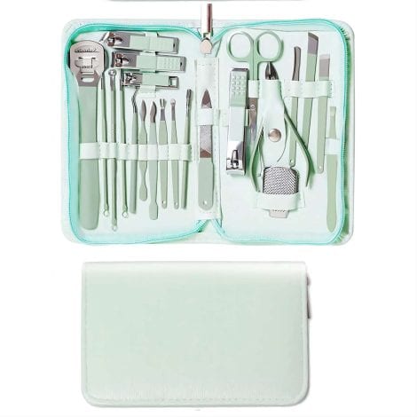 Luxury pedicure and manicure set with 22 nail tools, perfect for gifting men, women, friends, and family.