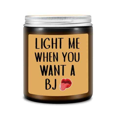 Homsolver Birthday Gifts for Men – Light Me When You Crave Some Oral Pleasure Candle – A Playful Gift for Him on Special Occasions like Father’s Day, Anniversaries, and Valentine’s Day.