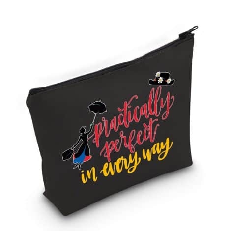 Mary Cosmetic Makeup Bag – The Ultimate Gift for Women! A Stunningly Perfect Black Makeup Zipper Pouch.