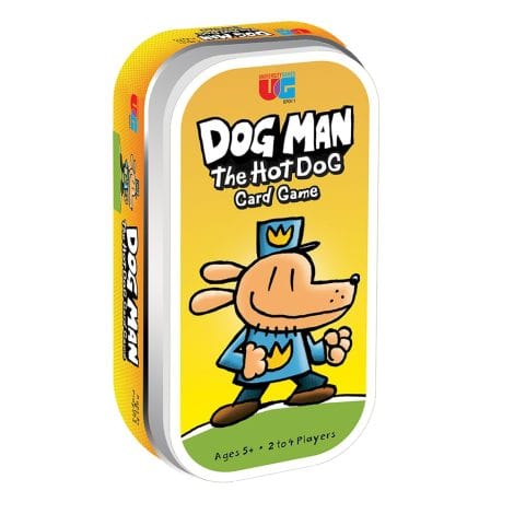 The Dog Man Hot Dog Card Game inspired by Dav Pilkey’s books, perfect for ages 5 and up.