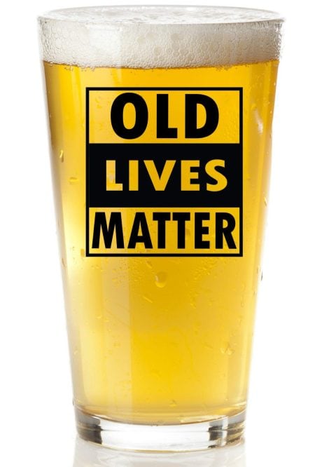 Funny retirement or birthday gifts for older men – Old Lives Matter beer glass, perfect for dad, grandpa, or senior citizens.