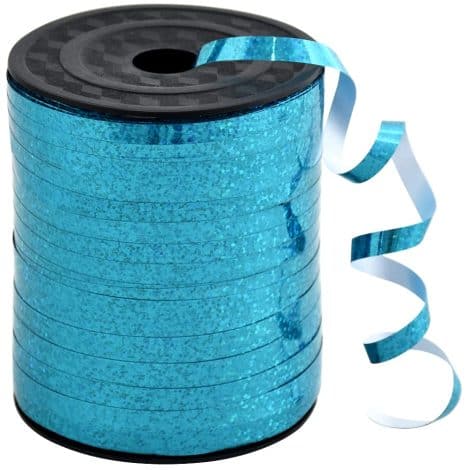 Shiny teal blue curling ribbon perfect for decorating gifts, parties, crafts, and flowers – Beishida 500 Yards