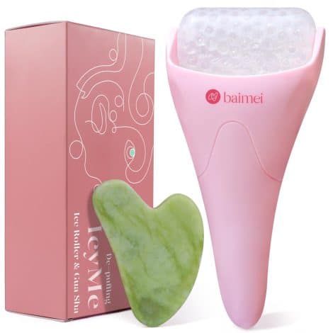 BAIMEI Cryo Ice Roller and Gua Sha Facial Tools: Soothes Migraines, Reduces Puffiness. Perfect Self Care Gift.