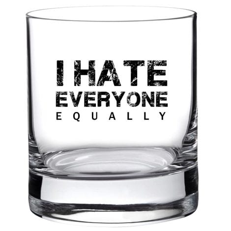 Equal Disdain – Hilarious Dad Gift for Him, Perfect Birthday Idea – 11oz Whiskey Glass