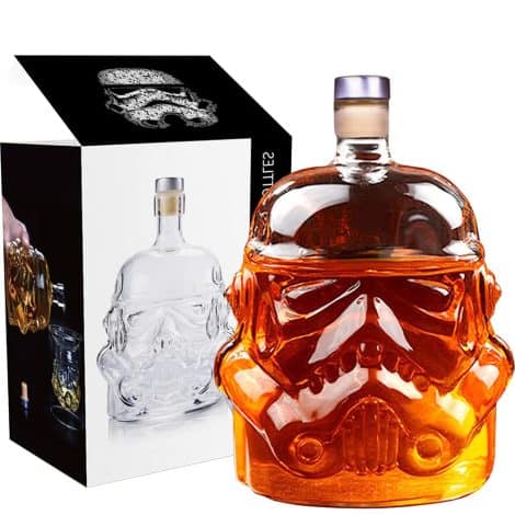 Unique Glass Whiskey Set: Stunning Carafe for Brandy, Scotch, Vodka – Perfect Gift for Men – 750ml.