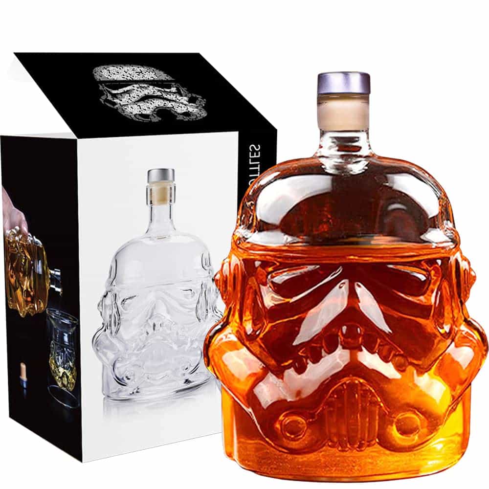 Whiskey Decanter Set Transparent Creative Carafe Decanter for Brandy, Scotch, Vodka, Gifts for Men -750ml