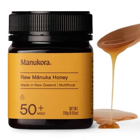 “New Zealand’s Manukora Raw Manuka Honey, MGO 50+, supports daily wellness, non-GMO, traceable from hive to hand.”