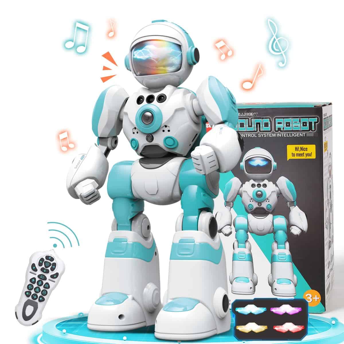 VATOS Robot Toys for Kids, Remote Control Robot with Record Voice & Gesture Sensing Control, Rechargeable Programmable Music Dancing Functions Cool Birthday Gift for Toddler Boys Age 3 4 5 6 Years Old