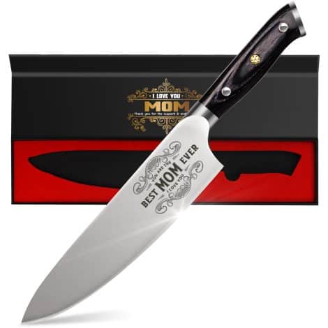 Christmas Gifts for Mom: 8″ Chef Knife – Professional Grade, German Steel, Perfect for Kitchen and Birthdays.