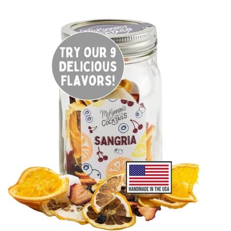 McKinnon’s DIY Mixology Sangria Infusion Kit: Ready-to-use dehydrated fruit and herbs in a Mason jar for 8-16 drinks.