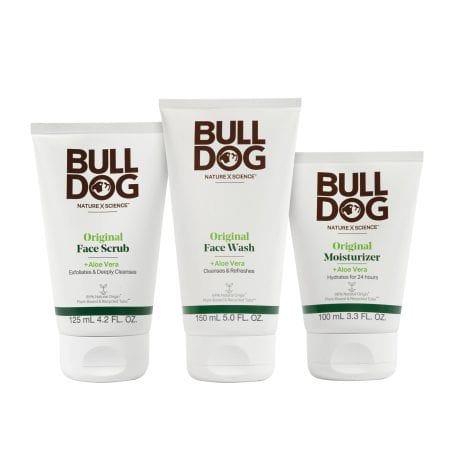 Bulldog Men’s Skincare and Grooming Complete Facial Kit with Moisturizer, Cleanser, and Exfoliator.