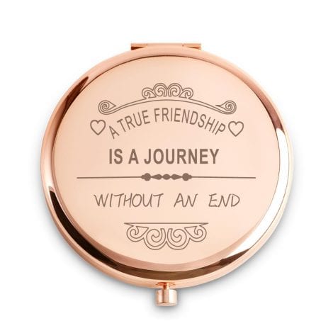 Daricano Customized Gifts for Female Friends, Special Christmas or Birthday Presents, Sentimental Friendship Gift for Her: Engraved Compact Mirror.