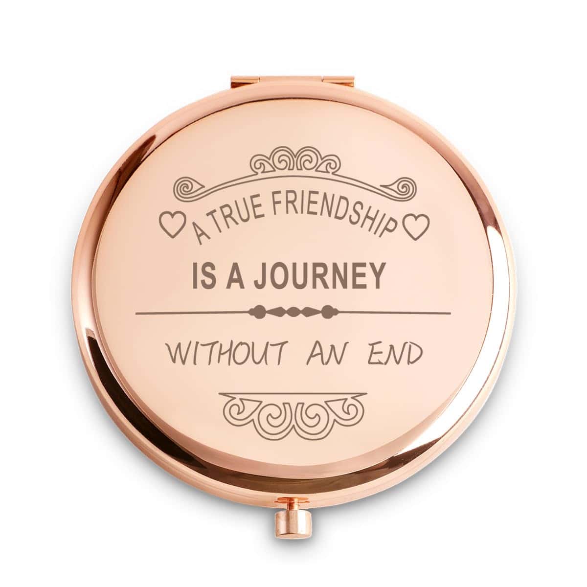 Daricano Personalized Gifts for Friends Women, Unique Christmas Birthday Gifts for Friends, Sentimental Friendship Gift for Her, Engraved Compact Mirror for Female