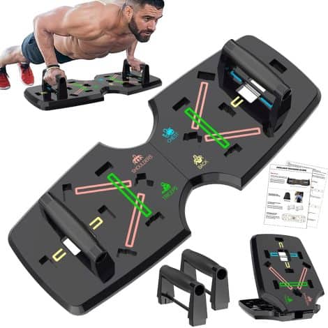 AERLANG Push Up Board: Compact 10 in 1 Push Up Bar for Strengthening and Training.