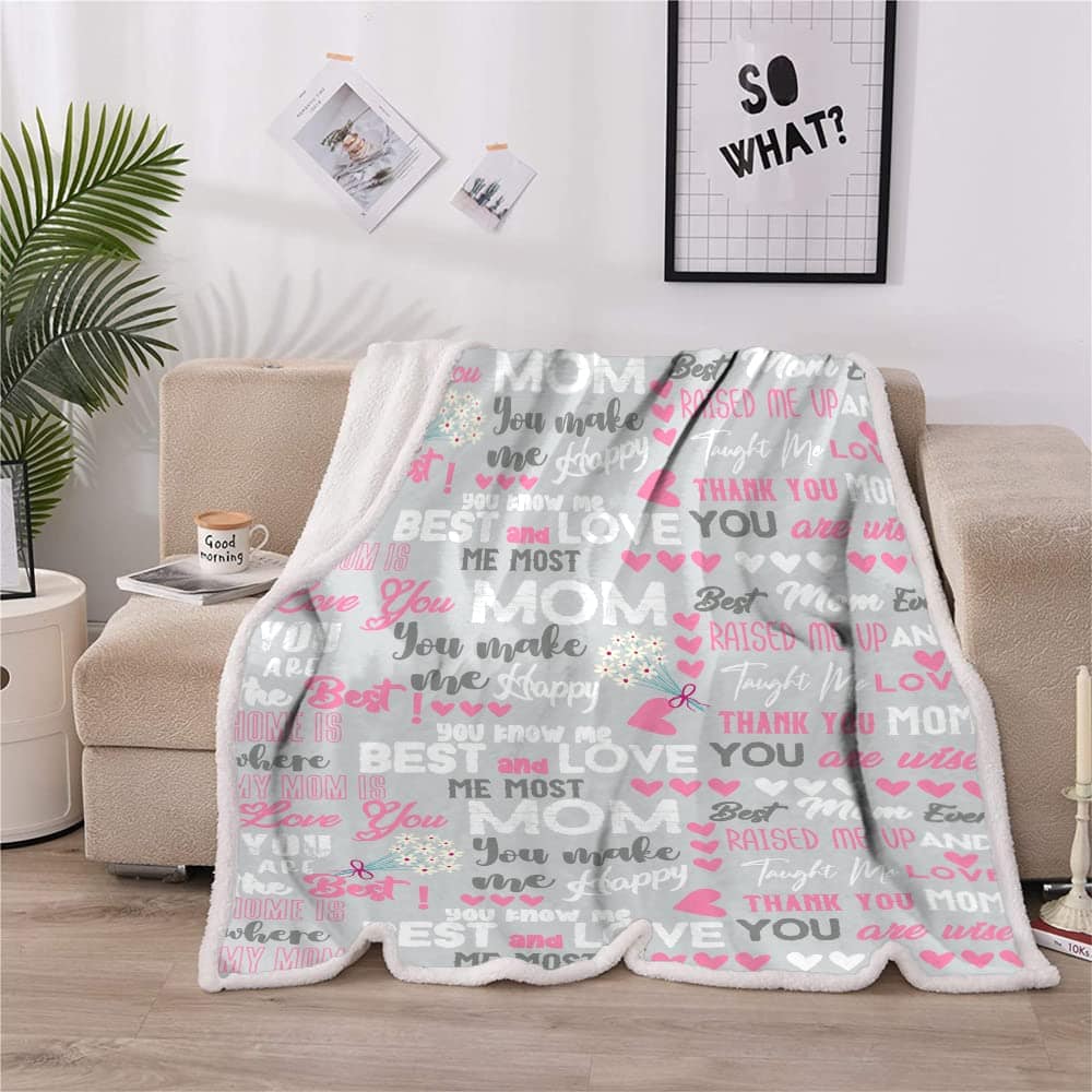 Juirnost Mothers Gifts Day Gift for Mom,Mom Birthday Gifts,Gifts for Mom from Daughter,to My Mum Gifts,Mom Throw Blanket,Birthday Gifts for Mom,Mother Gifts for Sofa Bedding Living Room 50X60inch