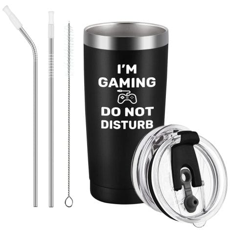 Qtencas Gamer Gifts for Men: “I’m Gaming Don’t Bother” Travel Tumbler, Perfect Birthday Gift for Gamers!