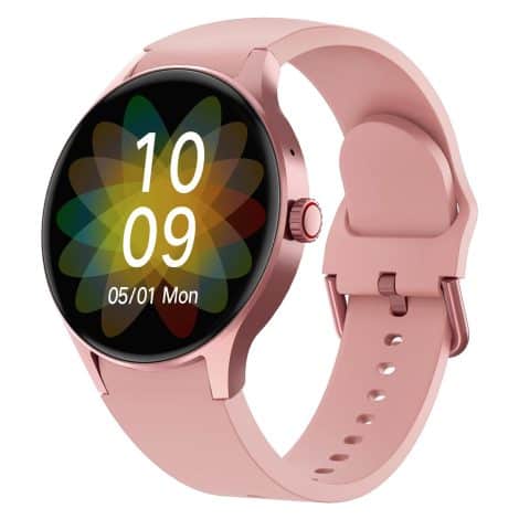 Muzaria Women’s 1.43-Inch Amoled Display Smart Watch – Make Calls, Track Health, Answer Calls, Waterproof. Compatible with Android & iOS.