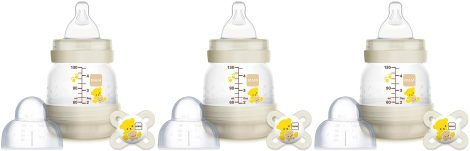 Introducing the Teddy Bear Newborn Starter Bottle with Pacifier Set, designed to soothe colicky babies.