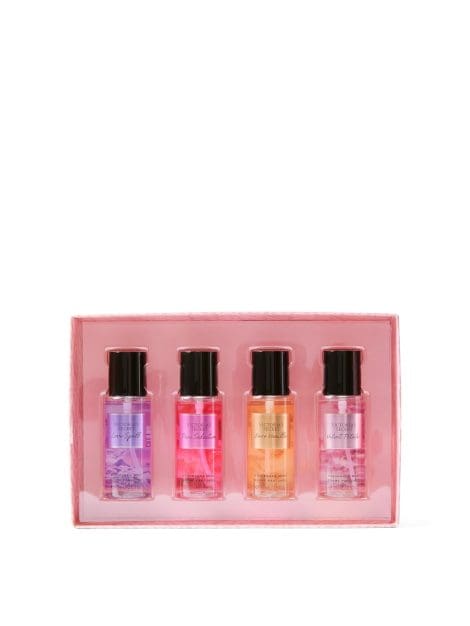 Victoria’s Secret Fragrance Mist Collection: 4-piece mini mist gift set featuring Love Spell, Pure Seduction, Bare Vanilla, and Velvet Petals.