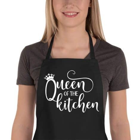 Funny Women’s Kitchen Apron with 2 Pockets, Cute Baking Gift for Mom, Wife, Sister, Aunt or Grandma.