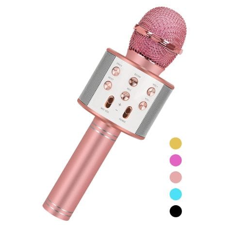 Rose Gold Bluetooth Karaoke Machine: The Perfect Gift for Tween and Teen Boys and Girls.