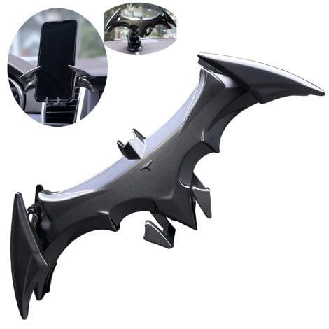 Unique gravity automatic locking phone holder for car, with bat decorations, fits any vent/dash/windshield, perfect gift for men.