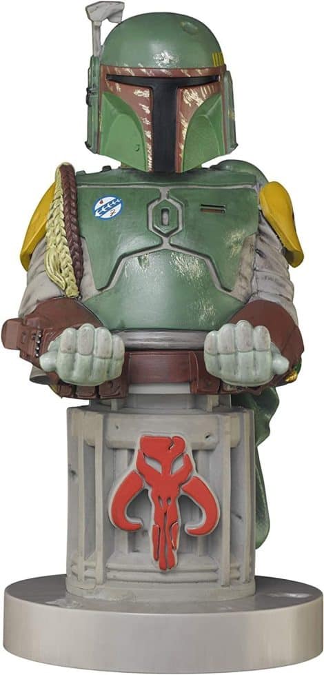 Introducing the Exquisite Gaming Boba Fett Cable Guys, a licensed Star Wars device holder for phones and gaming controllers.