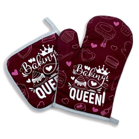 Bakery Royale Oven Mitts and Pot Holders Set – Regal Kitchen Gifts for Women’s Birthdays and More!