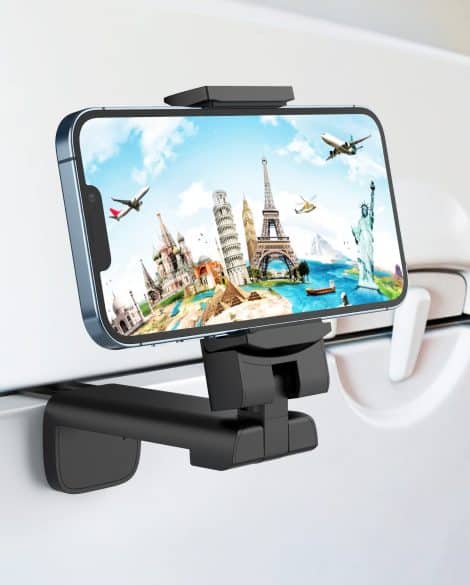 MiiKARE Air Travel Phone Holder: Convenient, hands-free mount designed for airplane trips and desk use.