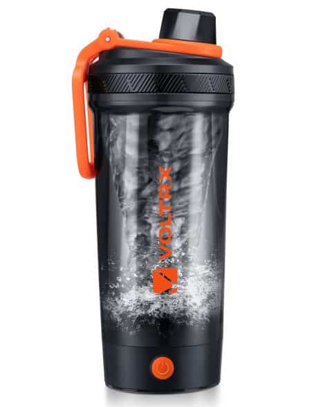 Rechargeable 24oz VOLTRX Shaker Bottle: The perfect mixer for protein shakes and meal replacements, BPA-free and durable.