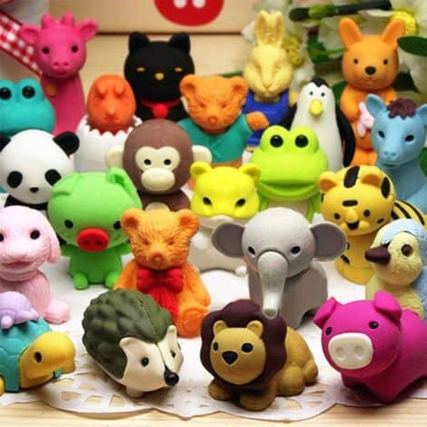 Bulk pack of 46 animal erasers, perfect for gifting at parties, school or Easter celebrations.